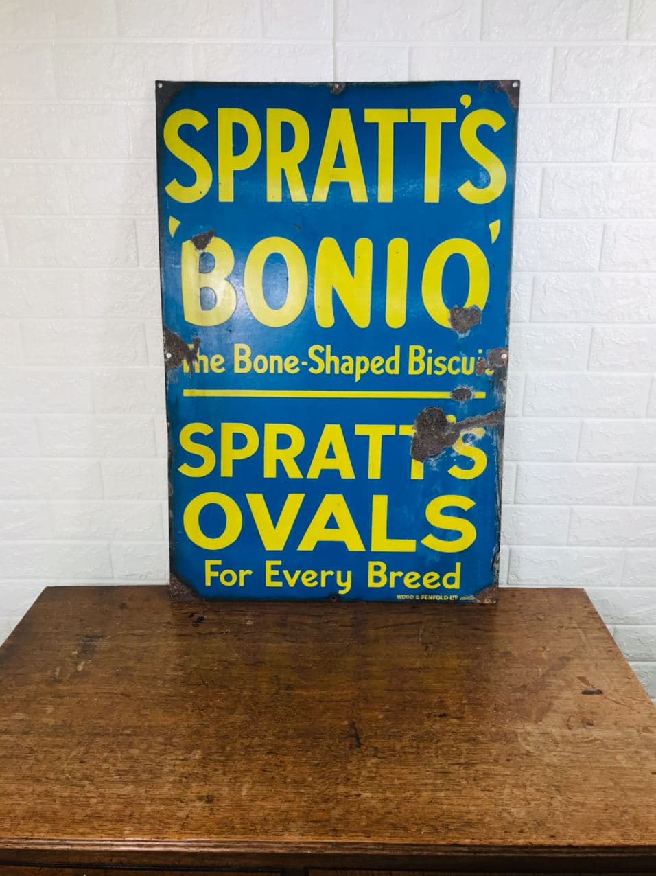 126520 original enamel sign spratt's bonio dog biscuits 1