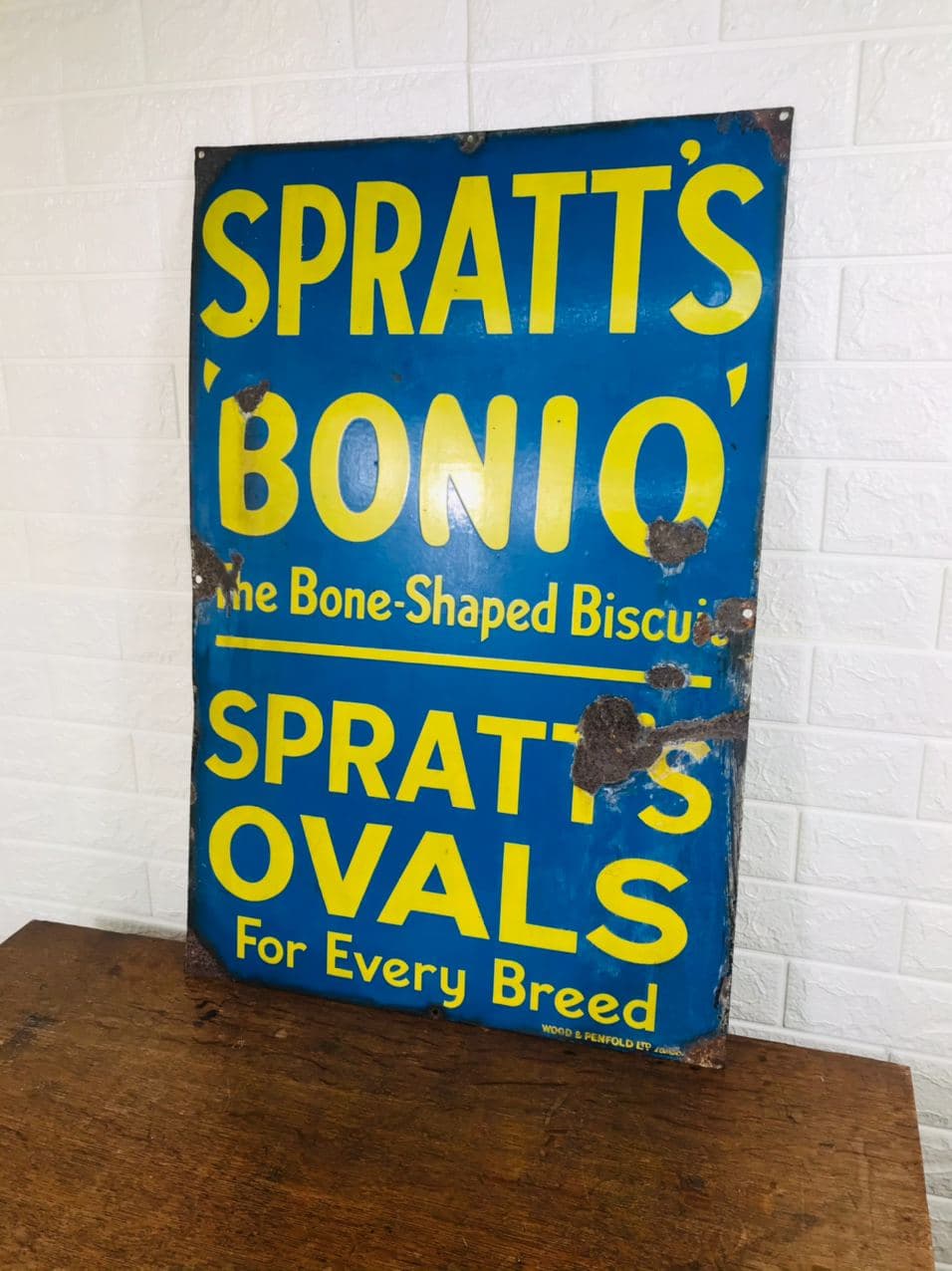 126520 original enamel sign spratt's bonio dog biscuits 4