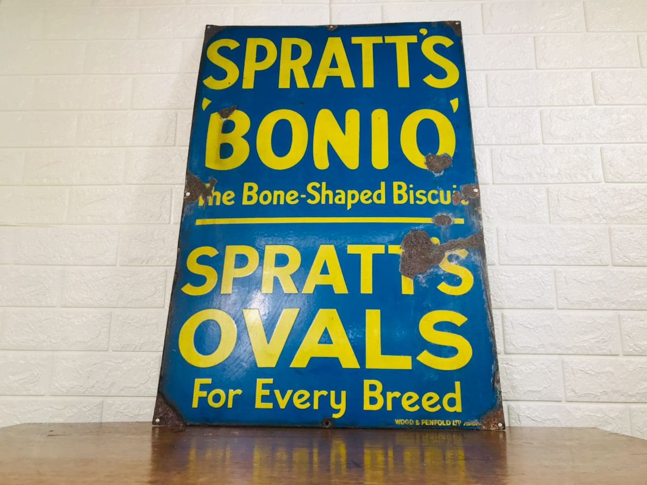 126520 original enamel sign spratt's bonio dog biscuits 5