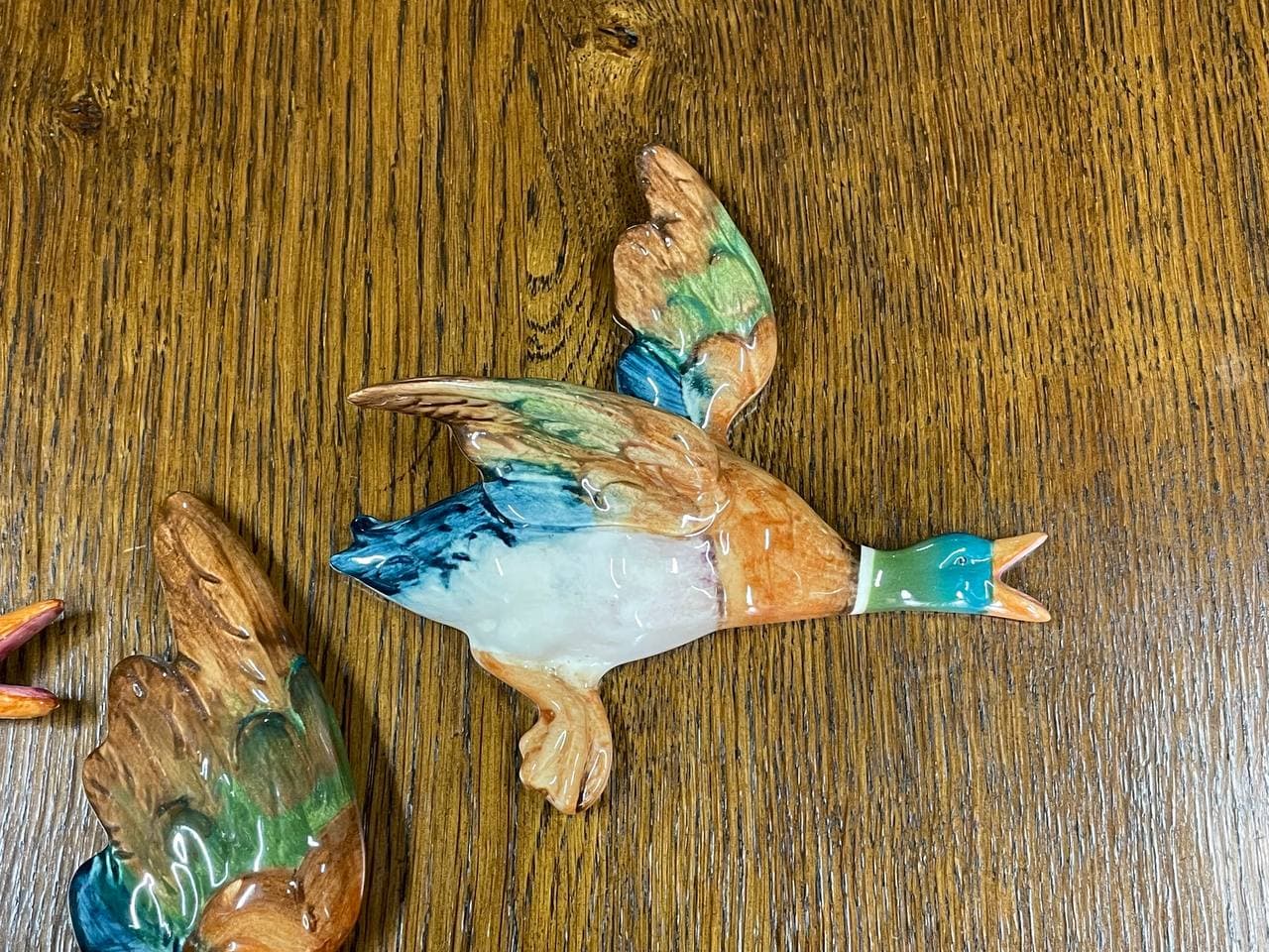 228120 120222 Set Of Three Hand Painted Beswick Graduated Flying Ducks Mallards 3