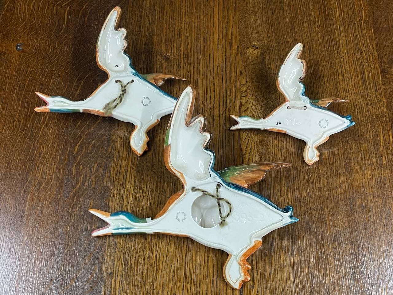228120 120222 Set Of Three Hand Painted Beswick Graduated Flying Ducks Mallards 5