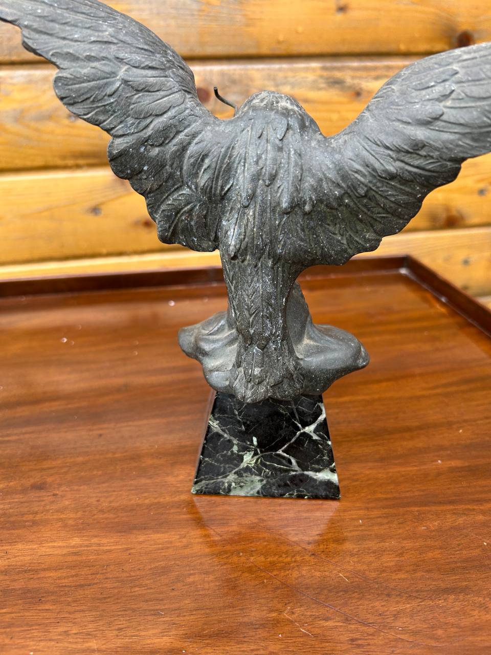 3141124 Antique French Patinated Spelter Eagle Pocket Watch Display Stand 8
